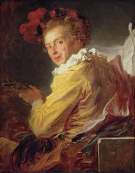 Muziek, een portret van Monsieur de la Breteche, broer van de Abt van Saint-Non, 1769