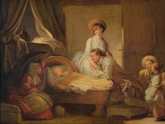 Het bezoek aan de kinderkamer, ca. 1775