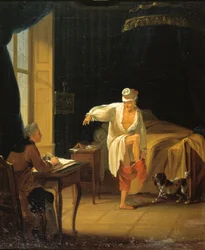 Voltaire opstaan in Ferney, ca. 1772