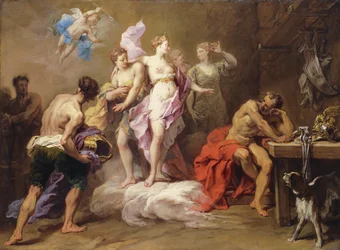 Venus bestelt wapens bij Vulcan voor Aeneas