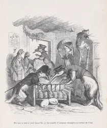 Zodra ik voet op het eiland zette... uit Scènes uit het privé- en openbare leven..., ca. 1837-47