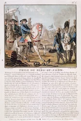 De Inname van Berg-op-Zoom, Nederland, 1747, gegraveerd door Jean Baptiste Morret, 1787