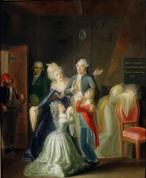 Afscheid van Lodewijk XVI door zijn familie in de Tempel, 20 januari 1793
