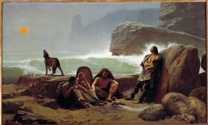 Gallische wachters. Schilderij door Jean Jules Antoine Lecomte Du Nouy (1842-1923)