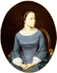 Jonge vrouw in blauw, 1852