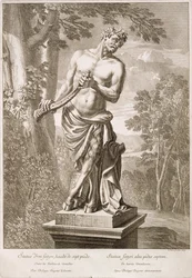 Standbeeld van een sater door Philip de Buyster in Versailles, 1675