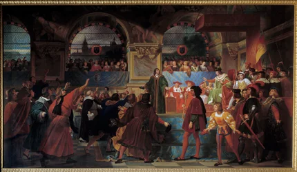 Koning Lodewijk XII uitgeroepen tot vader van het volk op de Staten-Generaal van Tours op 14 mei 1506. Deze titel wordt hem gegeven omdat hij de belasting voor de gewone mensen verlaagde