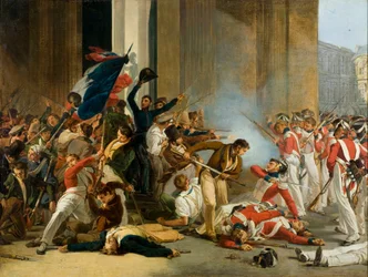 Inname van het Louvre, 29 juli 1830. Bloedbad onder de Zwitserse Garde, ca. 1832.