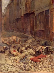 Barricade in de Rue de la Mortellerie, juni 1848 (Herinnering aan de Burgeroorlog) 1849