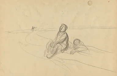 Twee figuren op een weg, ca. 1919