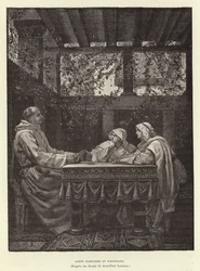 Sainte Radegonde et Fortunatus. St Radegund en de dichter Venentius Fortunatus, 6e eeuw