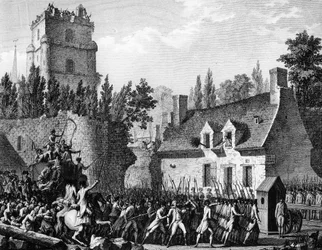 Franse Revolutie: Pierre Victor de Besenval de Brunstatt, Baron de Besenval (1721-1791) geleid naar Brie Comte Robert op 10 augustus