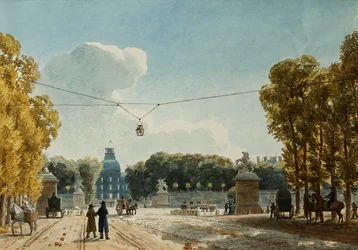 Een Uitzicht op de Tuilerieën vanaf de Champs-Elysées