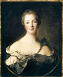 Portret van Jeanne Antoinette Poisson, Markiezin van Pompadour (ook wel Madame de Pompadour genoemd)
