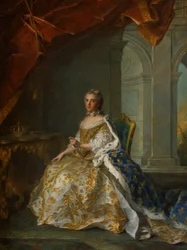 Postuum portret van Louise Elisabeth van Frankrijk (1727-1759), hertogin van Parma, in hofkleding