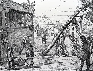 Het planten van de meiboom