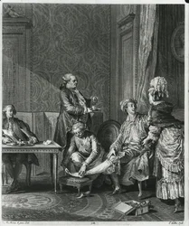 De Levee, gegraveerd door Louis Michel Halbou (1730-ca.1809) 1781