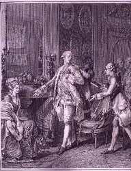 De grote toilet, gegraveerd door A.L. Romanet