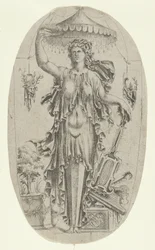 Term in de vorm van een vrouw met muziekinstrument, 1535-55