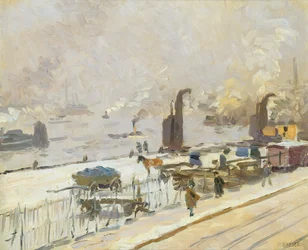 Haven van Hamburg in de Winter, 1909