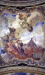 Plafond van het stadhuis van Toulouse: Allegorie van de dood van Simon de Montfort