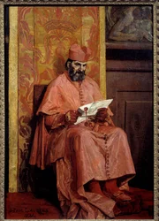 De kardinaal. Schilderij door Jean Paul Laurens (1838-1921)