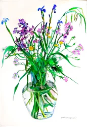 Hoogzomer (aquarel  inkt op papier)