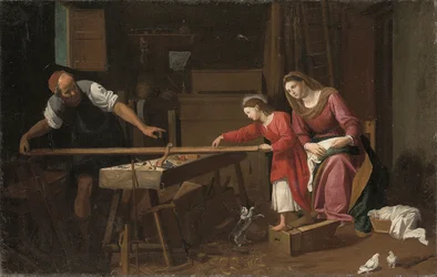 De Heilige Familie in de werkplaats van de timmerman