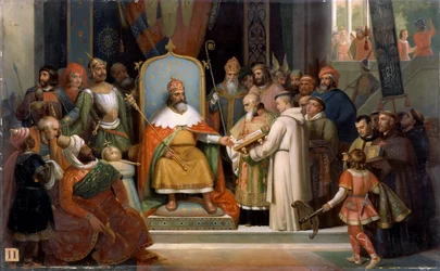 Karel de Grote ontvangt Alcuinus, 780