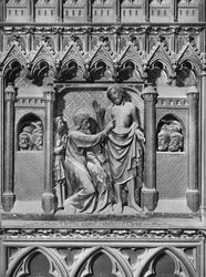 Kathedraal, interieur, koorscherm, Jezus Christus verschijnt aan de apostelen, ongeloof van St. Thomas, ca. 1340-51