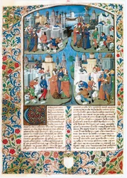 Chronique de la Bouquechardiere, wereldgeschiedenis samengesteld door Jean de Courcy, heer van Bourg-Achard (perkament)