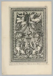 Blad uit de set, "Ornemens de Peaneaux pour... Lambris"