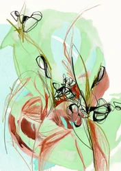 Vloeibare bloemen en groen