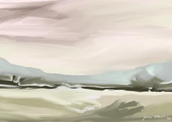 Rustig pastelkleurig landschap