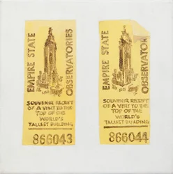 Oud kaartje van Empire State Building (acryl)