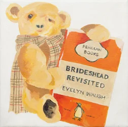 Pinguïnboek met teddybeer (acryl)