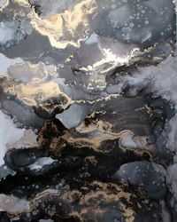 Gouden abstracte inktstroom