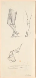 Been- en armstudies voor het portret van Frederik de zesde