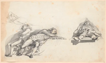 Een scène op Mont Salève, Zwitserland, na een drinkgelag