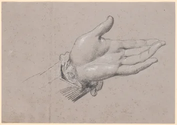 Studie van een linkerhand, gebruikt in het hele figuurportret van Frederik de zesde als kroonprins uit 1786 op Amalienborg