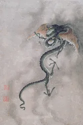CBC 1839 Een gevleugelde draak, uit een album van 12 dieren en vogels, Chinees