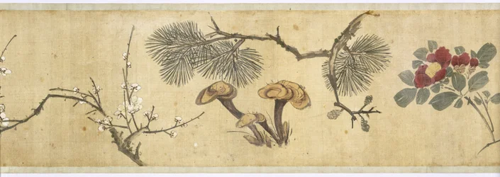 Honderd bloemen, begin 17e eeuw (beschilderde zijde) (detail)