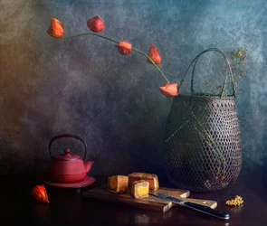 Herfst-mooncakes bij de thee