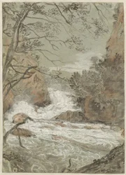 Rivierlandschap met een Waterval (recto)