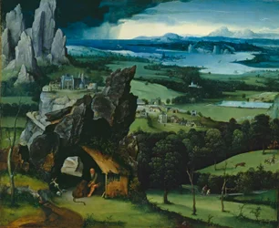 Landschap met Sint Hiëronymus, 1516-7