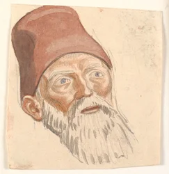 Studie van het Hoofd van een Bejaarde Man met Baard