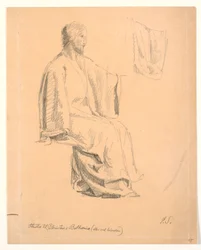 Studie van zittende Christus
