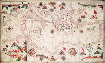 Kaart van de Middellandse Zee, ca. 1640 (perkament)