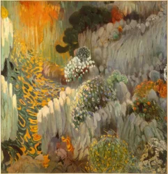 Oosters tafelbeeld (wanddecoratie in de Casa Trinxet)