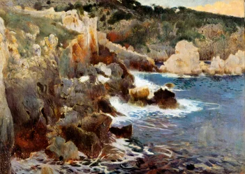 Betoverde baai (Mallorca, Mallorca). Schilderij door Joaquim Mir i Trinxet (1873-1940), circa 1901. Olieverf op doek. Barcelona, Nationaal Kunstmuseum van Catalonië.